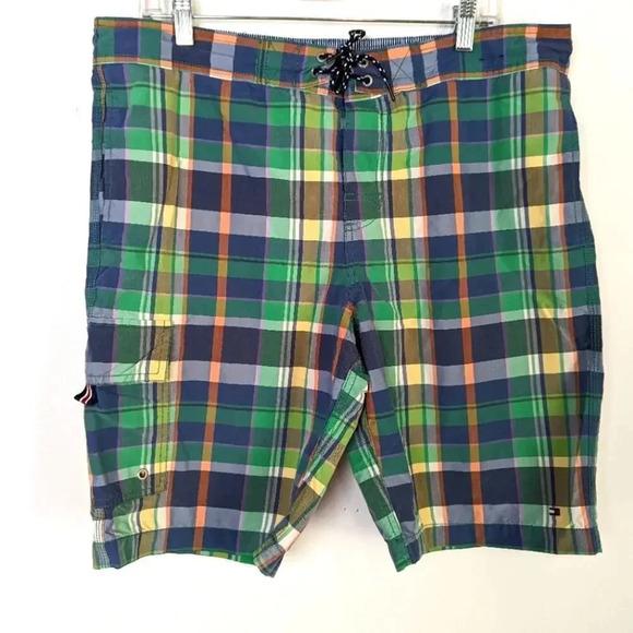 Tommy Hilfiger Plaid Swim Bottoms M - Picture 1 of 5
